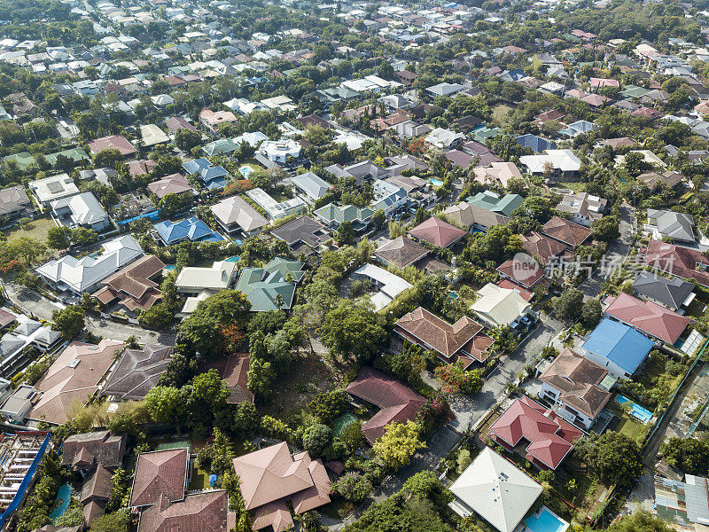 Aerial of Valle Verde Homes，位于菲律宾马尼拉大都会区Ortigas CBD附近的封闭式社区。